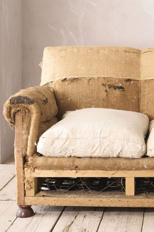 fig 1. Early 20th century square back country house sofa