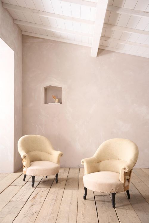 Pair of Napoleon III Tub Chairs with Cabriole Legs
