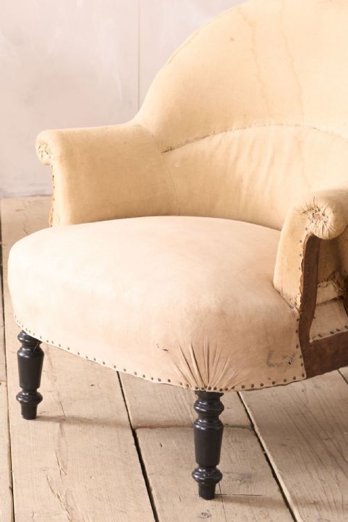 fig 1. Pair of Napoleon III tub chairs with turned legs