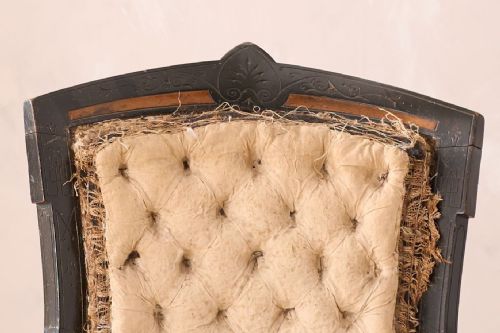 ENGLISH AESTHETIC MOVEMENT NURSING CHAIR POSSIBLY BY MAPLE CO - ADDITIONAL PHOTO 2