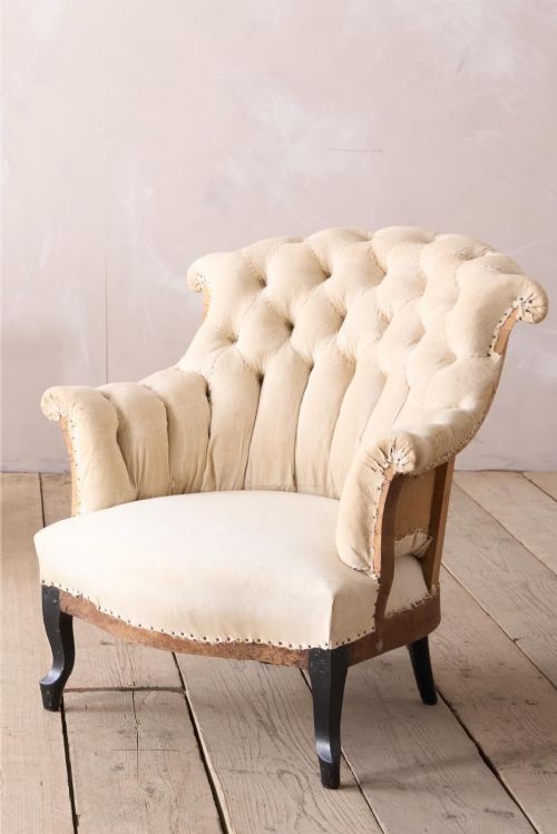 fig 1. Pair of Napoleon III buttoned fishtail armchairs