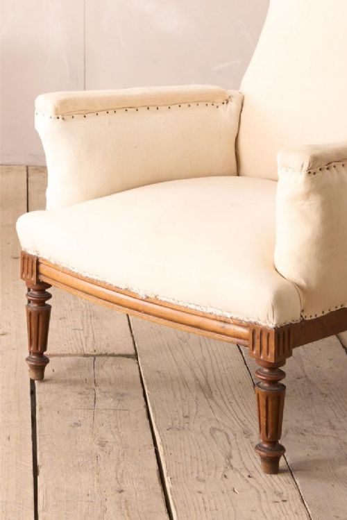 fig 1. Pair of Unusual French square back armchairs with carved frames