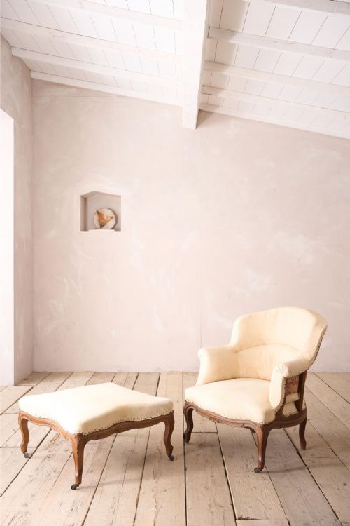 19th Century French Armchair with Matching Footstool