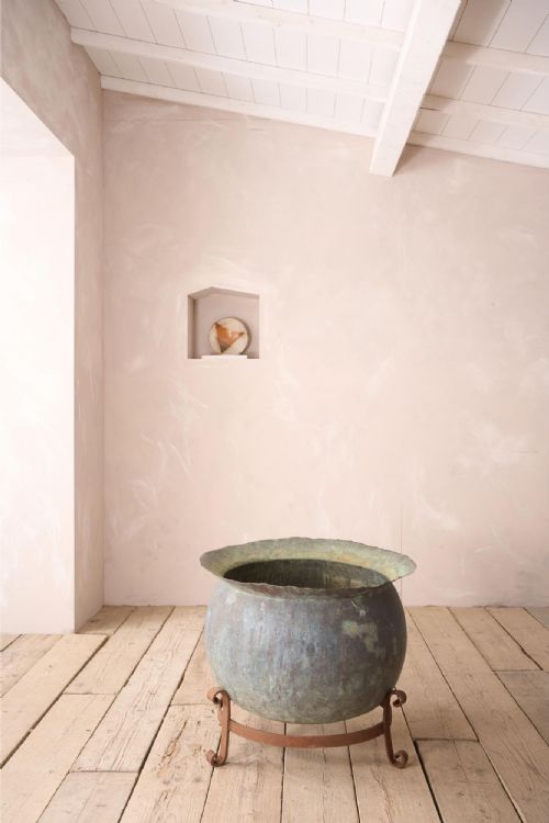 Large 19th Century Verdigris Copper Vat on Iron Stand