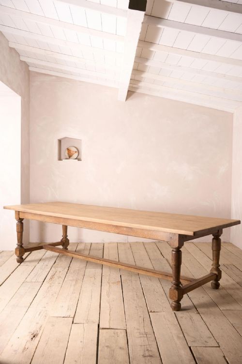 Early 20th Century 3m Long Solid Oak Dining Table