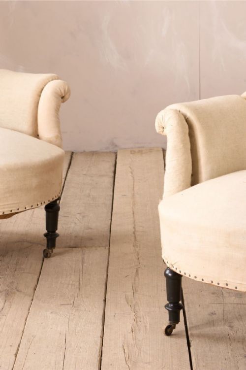 fig 1. Pair of Napoleon III Pie crust armchairs