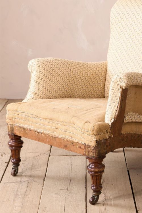 fig 1. 19th century English country house shapely armchair