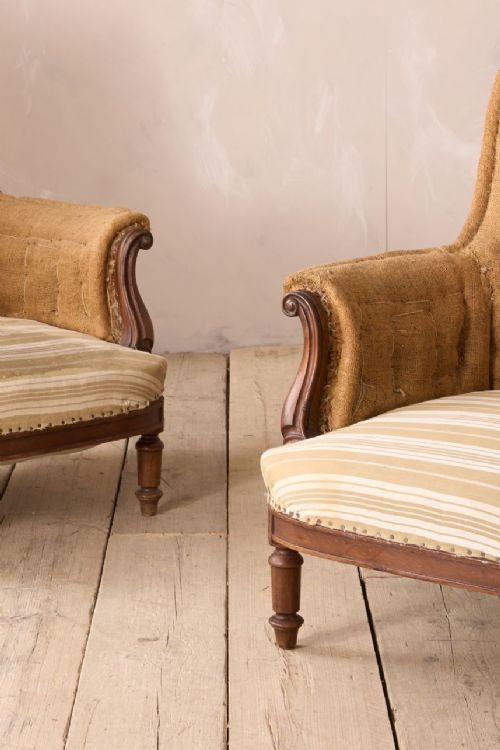 fig 1. Pair of 19th century French armchairs with carved frame