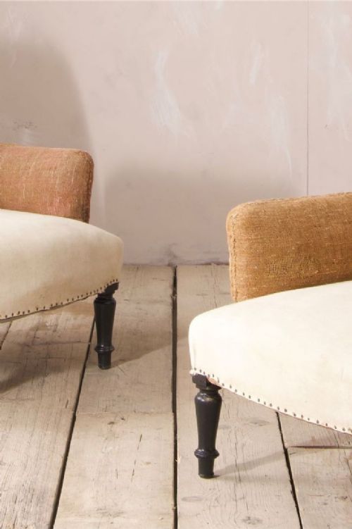 fig 1. Pair of Napoleon III pillow armed armchairs