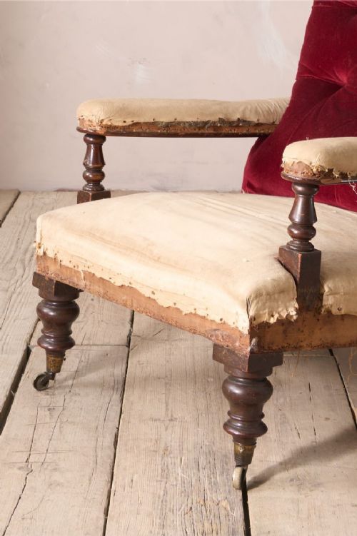 fig 1. 19th century buttoned back open armchair

