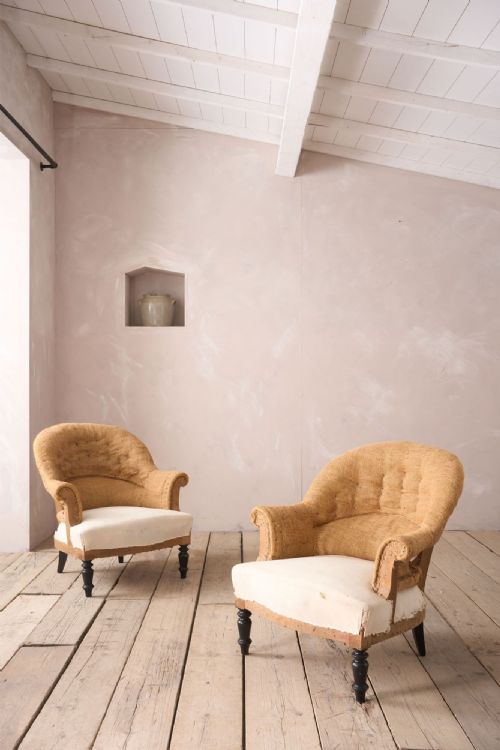 Pair of Napoleon III Hessian Tub Chairs