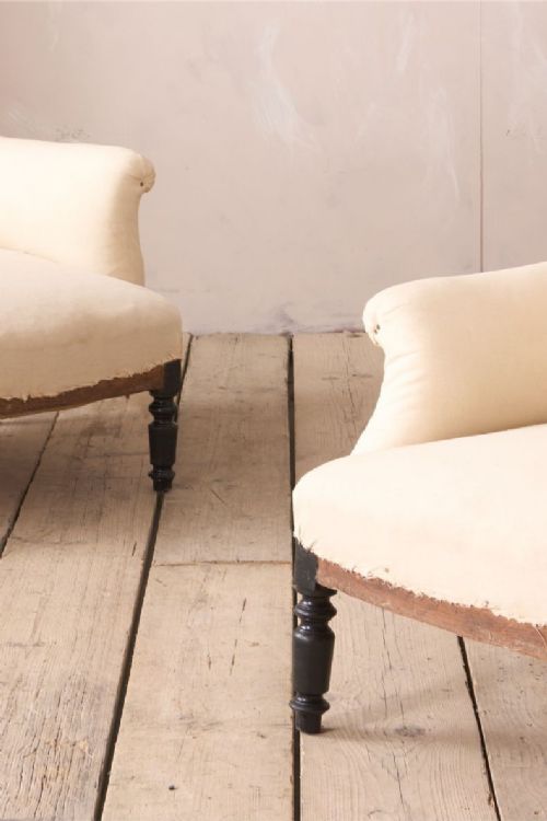 fig 1. Pair of Napoleon III scroll back armchairs