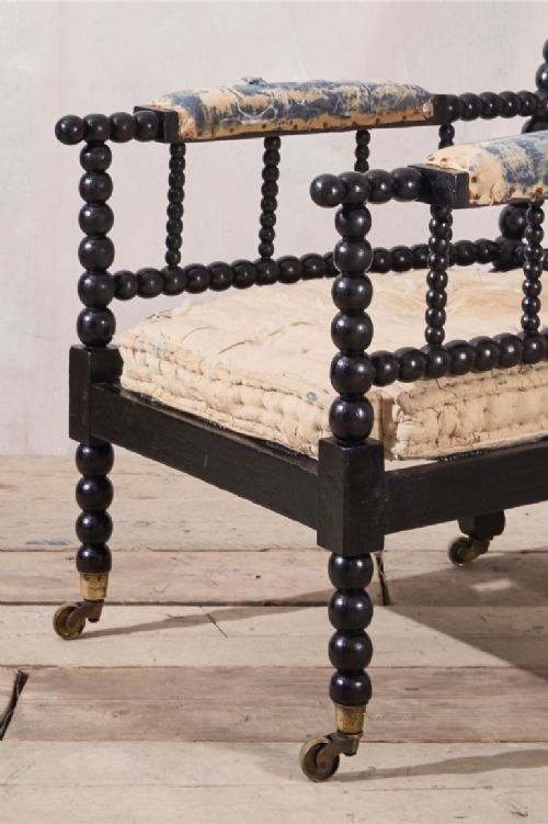 fig 1. Georgian period Ebonised bobbin library chair