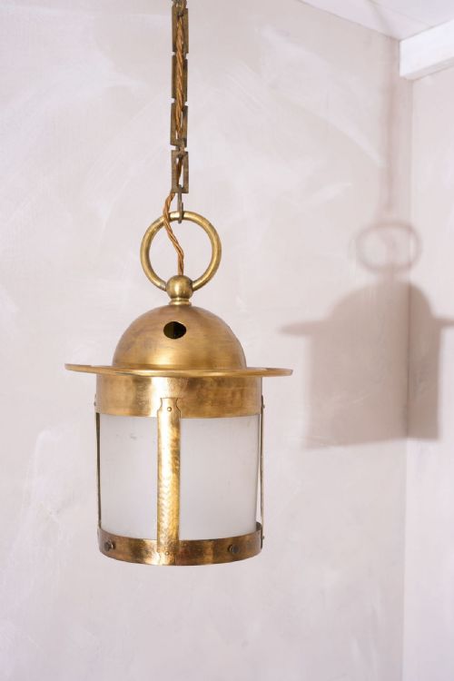 20th Century Brass Arts and Crafts Style Lantern - 4 Available