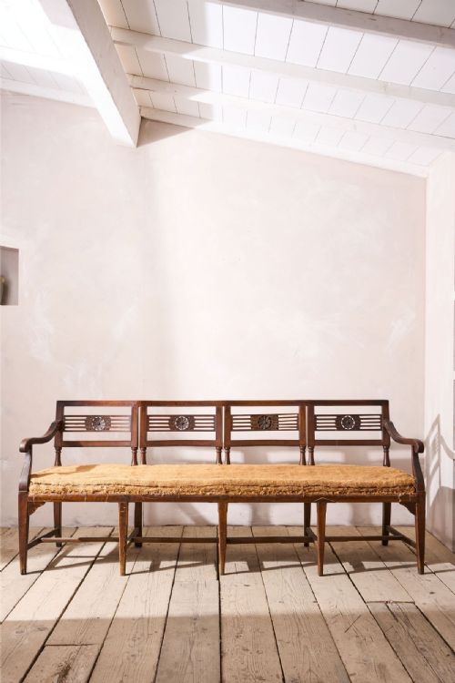 19th Century Neoclassical Italian Hall Bench - 4 Seater