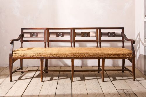 fig 1. 19th Century Neoclassical Italian hall bench - 4 seater