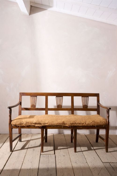 19th Century Neoclassical Italian Hall Bench - 3 Seater