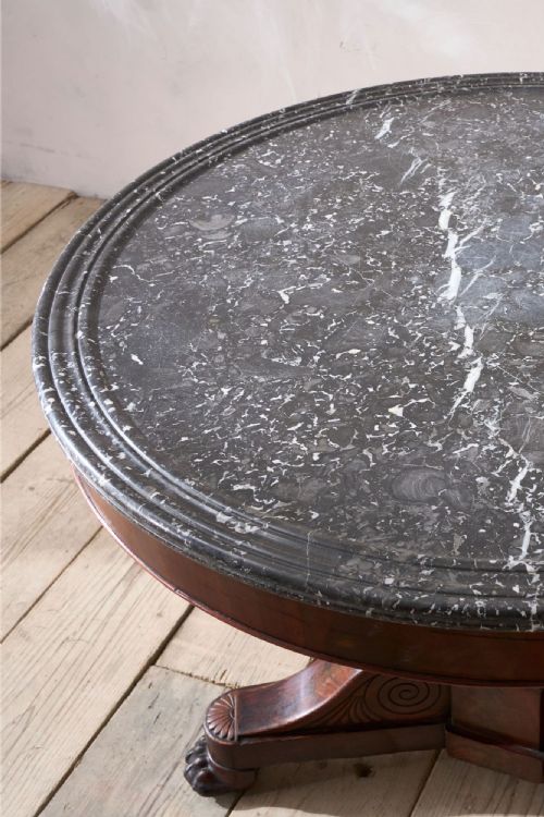 EARLY 19TH CENTURY MAHOGANY AND BLACK MARBLE GUERIDON TABLE - ADDITIONAL PHOTO 3