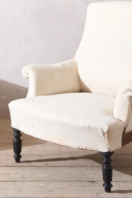 fig 1. Pair of Napoleon III plain square back armchairs