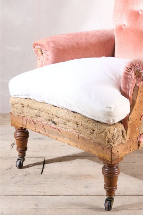 fig 1. 19th century Buttoned back country house armchair