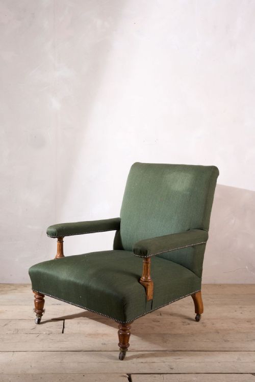 Victorian Walnut Framed Open Armchair