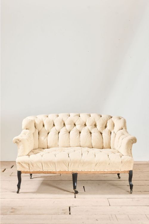 fig 1. Napoleon III buttoned back and seat sofa with cabriole legs