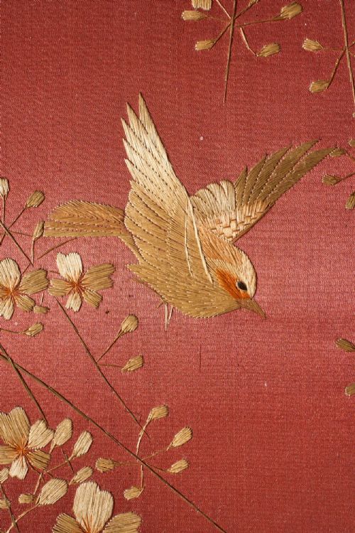 19TH CENTURY CHINESE SILK TWO PANEL SCREEN - ADDITIONAL PHOTO 7