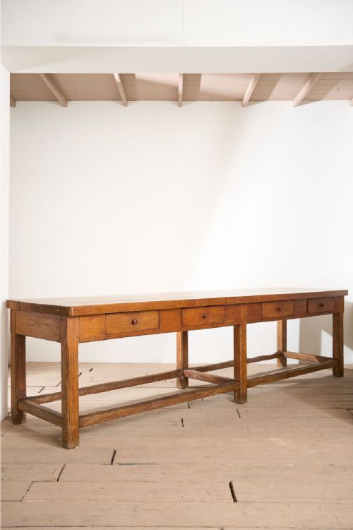 3m 19th Century Elm Italian Monastery Table