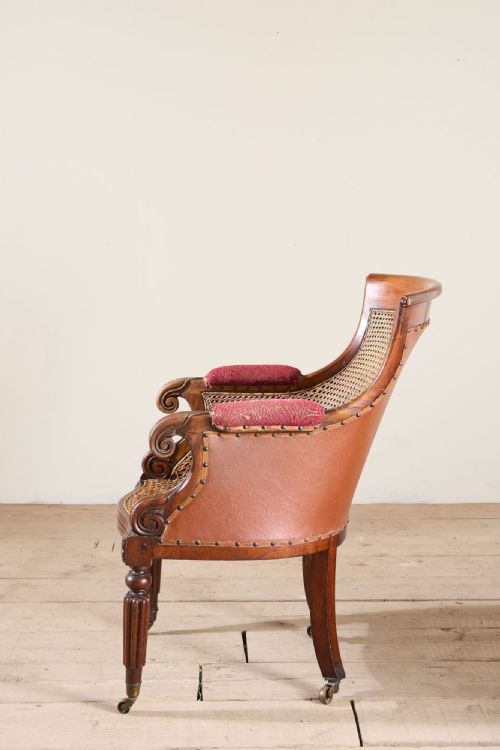 VICTORIAN CANE SEATED COUNTRY HOUSE LIBRARY CHAIR - ADDITIONAL PHOTO 3