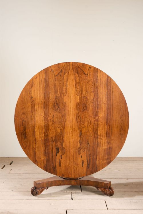 19th Century William IV Rosewood Tilt Top Centre Table