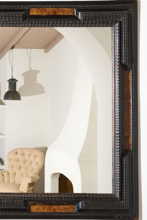 fig 1. 19th century Ebonised and faux tortoiseshell Italian mirror - 1