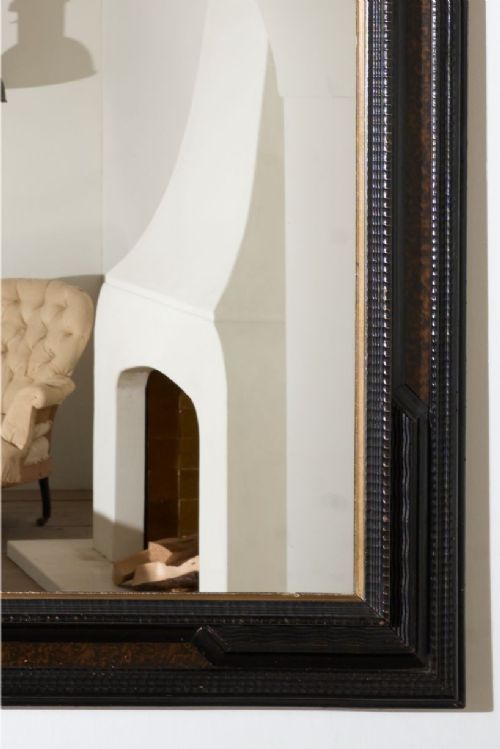 fig 1. Large 19th century Italian Ebonised and faux tortoiseshell mirror