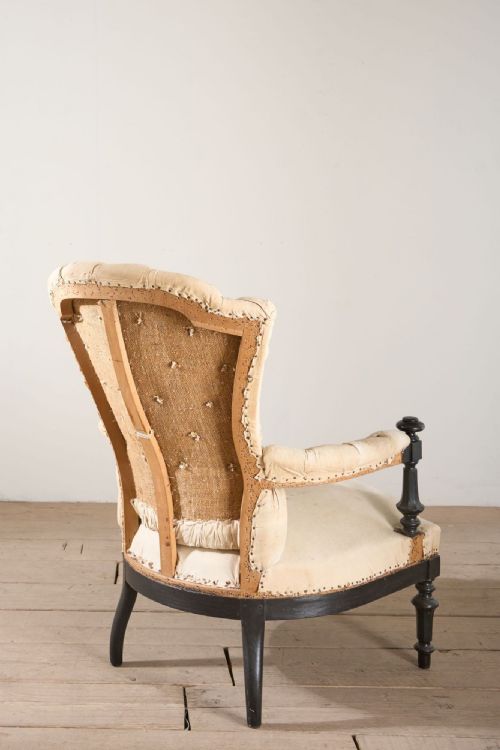 NAPOLEON III BUTTONED BACK OPEN ARMCHAIR - ADDITIONAL PHOTO 4