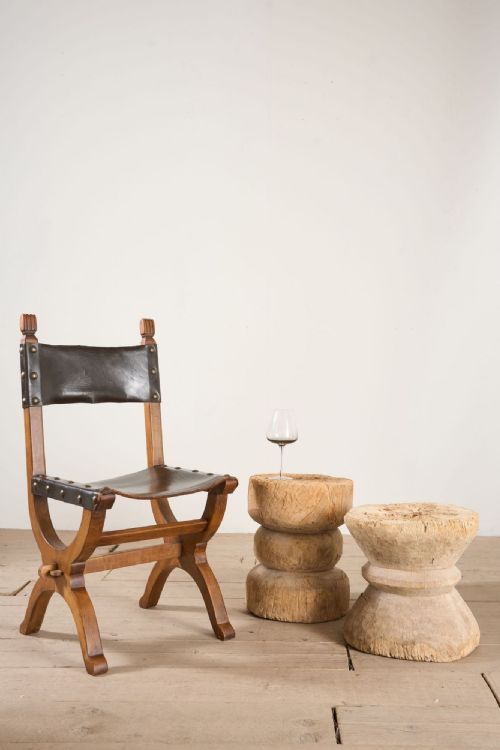 PAIR OF 19TH CENTURY RUSTIC WOOD SIDE TABLES - ADDITIONAL PHOTO 1