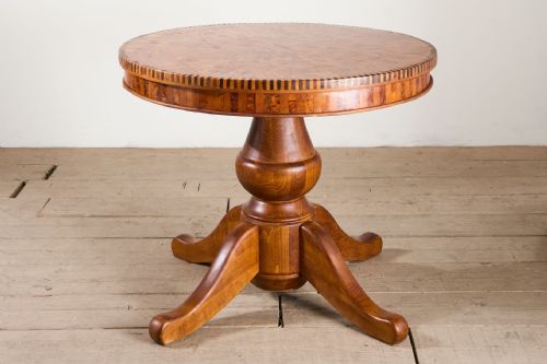 ART DECO CIRCULAR MARQUETRY INLAID CENTRE TABLE - ADDITIONAL PHOTO 2