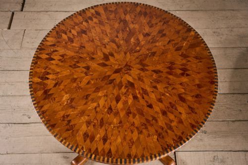 ART DECO CIRCULAR MARQUETRY INLAID CENTRE TABLE - ADDITIONAL PHOTO 3