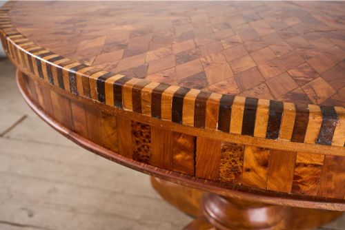 ART DECO CIRCULAR MARQUETRY INLAID CENTRE TABLE - ADDITIONAL PHOTO 5