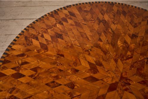 ART DECO CIRCULAR MARQUETRY INLAID CENTRE TABLE - ADDITIONAL PHOTO 9