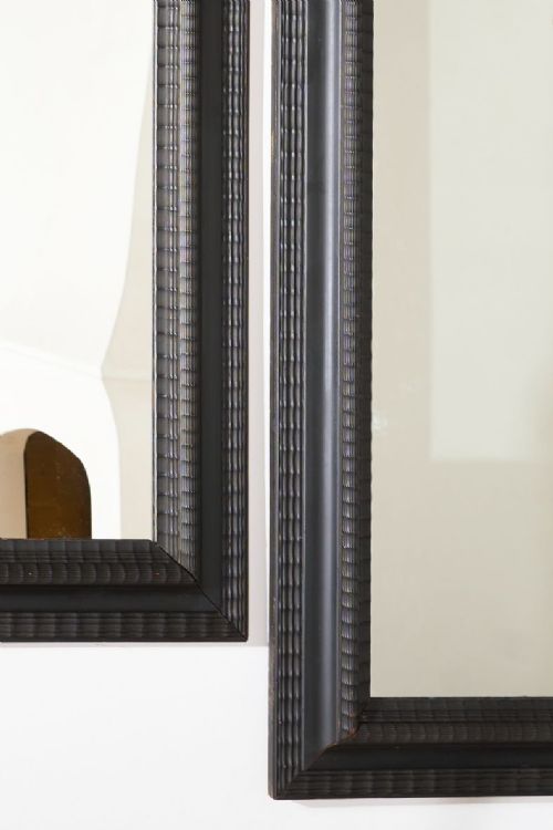 fig 1. Pair of large 19th Century Ebonised Italian wall mirrors