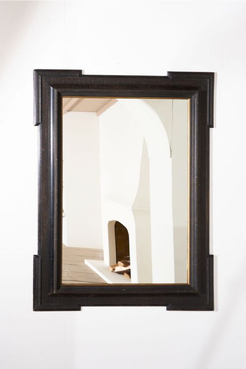 fig 1. Unusual 19th Century Ebonised Italian wall mirror