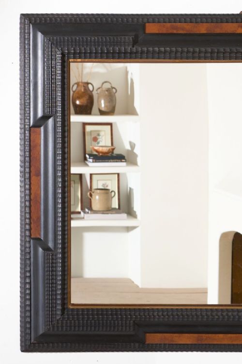 fig 1. Large 19th Century Italian Ebonised and Faux tortoiseshell mirror