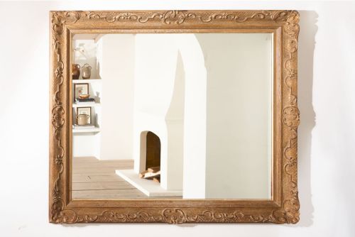 VERY LARGE 19TH CENTURY WORN GILT MIRROR - ADDITIONAL PHOTO 2