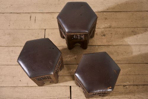 SET OF 3 19TH CENTURY MOORISH STOOLS BY LIBERTY - ADDITIONAL PHOTO 3