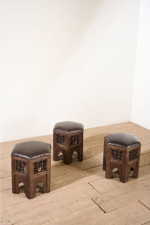 SET OF 3 19TH CENTURY MOORISH STOOLS BY LIBERTY - ADDITIONAL PHOTO 5