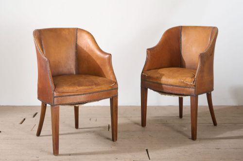 fig 1. Pair of Early 20th century English bridge tub chairs