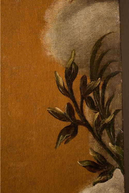 VERY LARGE 17TH CENTURY OIL ON CANVAS PAINTING OF THE 'IMMACULATE CONCEPTION' - ADDITIONAL PHOTO 7