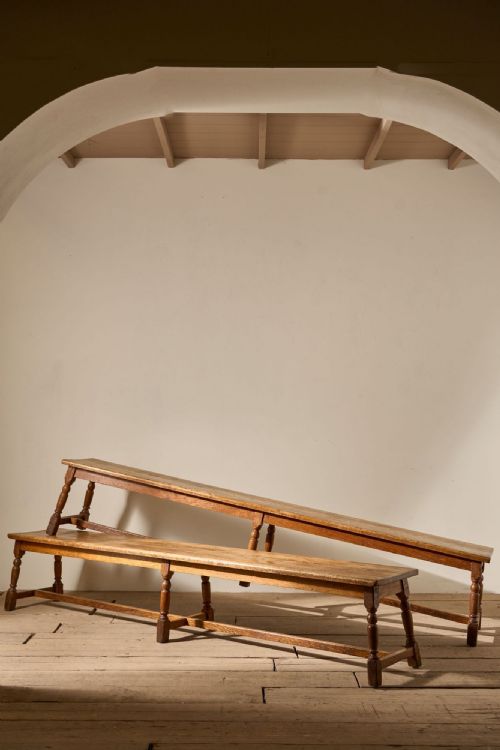 PAIR OF 19TH CENTURY ENGLISH OAK BENCHES