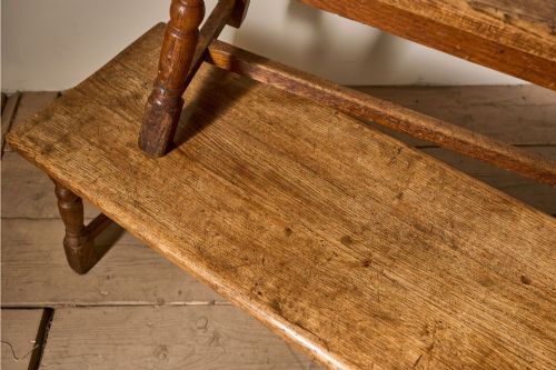 PAIR OF 19TH CENTURY ENGLISH OAK BENCHES - ADDITIONAL PHOTO 3