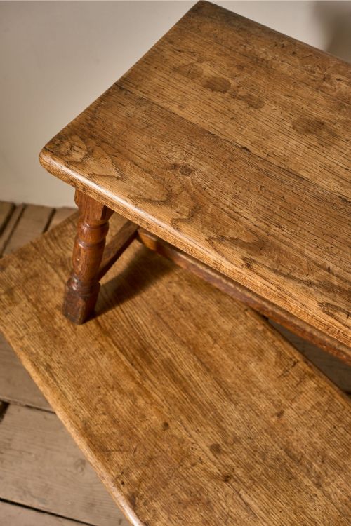 PAIR OF 19TH CENTURY ENGLISH OAK BENCHES - ADDITIONAL PHOTO 4