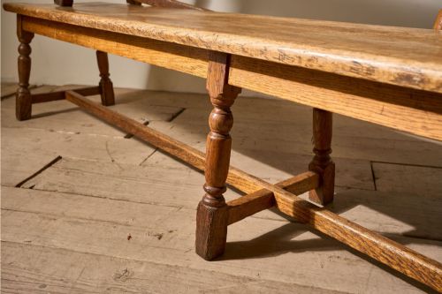 PAIR OF 19TH CENTURY ENGLISH OAK BENCHES - ADDITIONAL PHOTO 5